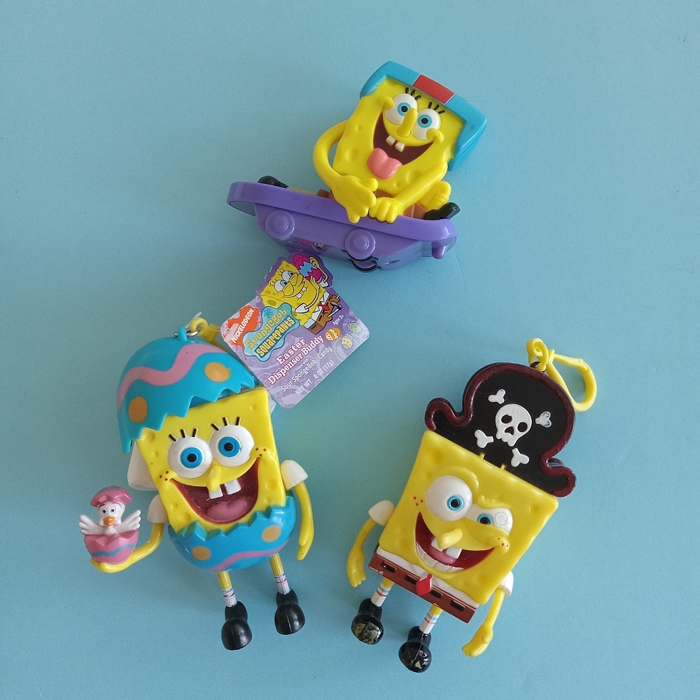 3 Cool Nickelodeon Miniature Spongebob Backpack Hangers